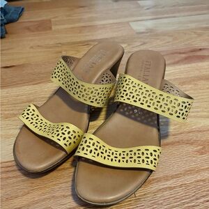Italian Shoemakers Yellow Cutout Sandals
